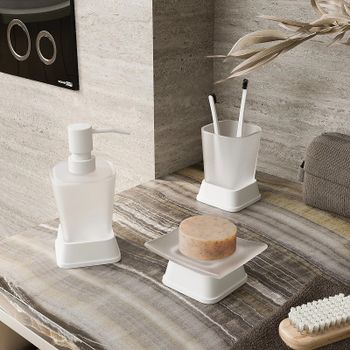 Стакан для зубных щеток WasserKRAFT Amper K-5428W Белый — фото 2, Стаканы для зубных щеток