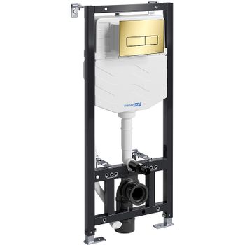 Инсталляция WasserKRAFT Aller 10TLT.010.ME.PG03 для унитаза с клавишей смыва Золото — фото 1, Инсталляции для унитазов