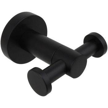 Двойной крючок Aquatek AQ4002MB Черный матовый — фото 1, Крючки для полотенец