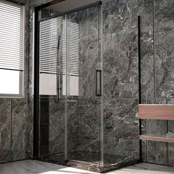 Душевая стенка Veconi Premium Trento SP-40B 80 SP40-B-80-01-C4 профиль Черный матовый стекло прозрачное — фото 2, Боковые стенки