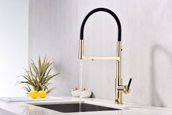 Смеситель для кухни Paulmark Tornado To213402-G Золото — фото 4, Смесители для кухни