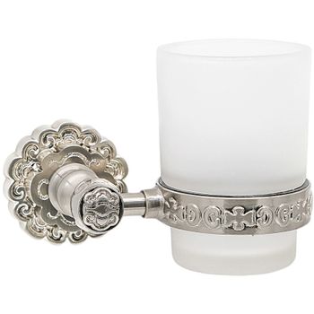 Стакан для зубных щеток Milacio Villena MC.903.SL / настенный / стекло / латунь / серебро — фото 1, Стаканы для зубных щеток