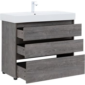 Тумба под раковину Aquanet Nova Lite 100 302479 Дуб рошелье — фото 6, Тумбы под раковину