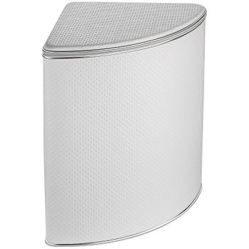 Корзина для белья Geralis PWH-U Punto Белая, кант Хром, угловая — фото 1, Корзины для белья