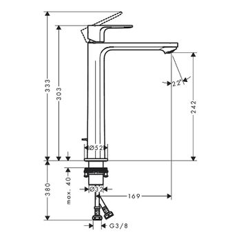 Смеситель для раковины Hansgrohe Rebris E 72581000 Хром — фото 5, Смесители для раковины