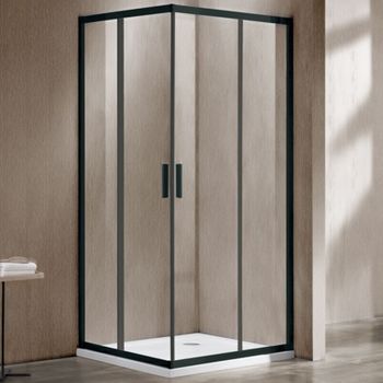 Душевой уголок Vincea Garda VSS-1G900CLB 90x90 профиль Черный стекло прозрачное — фото 1, Квадратные душевые уголки