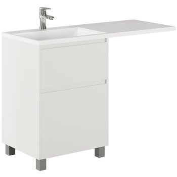 Тумба с раковиной Creto Cafor 120 L 19-W120L Белый глянец — фото 1, Тумбы с раковиной