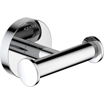 Двойной крючок Aquatek Оберон AQ4202CR Хром — фото 1, Крючки для полотенец