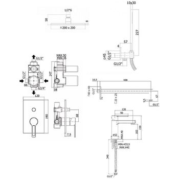 Комплект смесителей Paffoni Ringo KITRIN015CR071 Хром — фото 11, Готовые комплекты для ванной комнаты