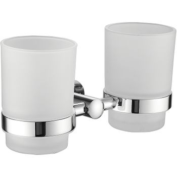 Стакан для зубных щеток Belz B900 B90008 двойной Хром — фото 1, Стаканы для зубных щеток