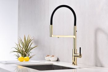 Смеситель для кухни Paulmark Tornado To213402-G Золото — фото 2, Смесители для кухни