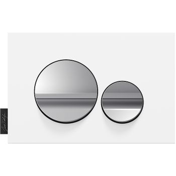 Клавиша смыва Jacob Delafon E20859-CP-MWH Хром глянцевый Белая матовая — фото 1, Кнопки смыва