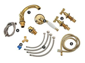 Смеситель на борт ванны Gappo G89-6 G1189-6 Золото — фото 8, Смесители на борт ванны