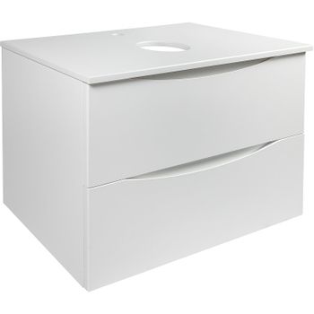 Тумба под раковину Bond Cube 80 T05805 подвесная Белая матовая — фото 1, Тумбы под раковину