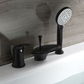 Смеситель на борт ванны Orange Iris M41-333b Черный матовый — фото 7, Смесители на борт ванны