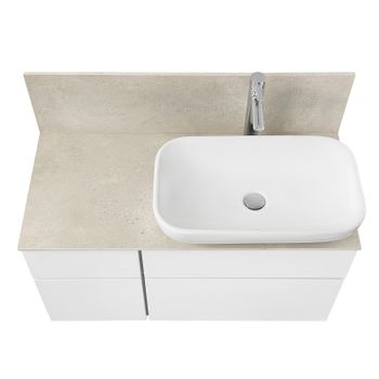 Тумба под раковину Aquaton Мишель 100 1A244101MIX40 подвесная Дуб эндгрейн Белая — фото 5, Тумбы под раковину