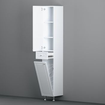 Шкаф пенал Damixa RedBlu Palace One 30 M41CSR0303WG с бельевой корзиной Белый — фото 3, Пеналы для ванной комнаты