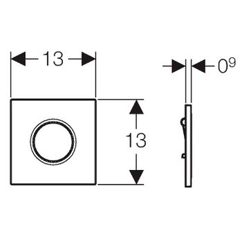 Клавиша смыва Geberit Sigma 116.035.SN.1 Нержавеющая сталь — фото 2, Кнопки смыва