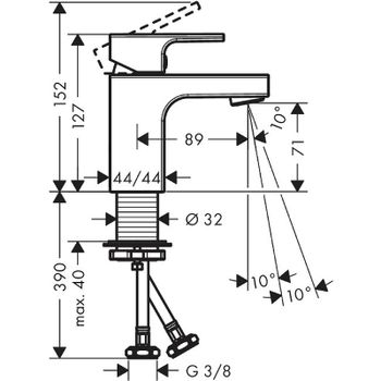 Смеситель для раковины Hansgrohe Vernis Shape 71567670 Черный матовый — фото 2, Смесители для раковины