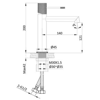 Смеситель для раковины Vincea Desire VBF-1D1BG Брашированное золото — фото 4, Смесители для раковины