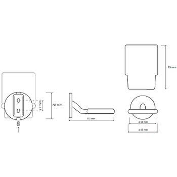 Стакан для зубных щеток Bemeta Nox 102410010 Черный матовый — фото 2, Стаканы для зубных щеток