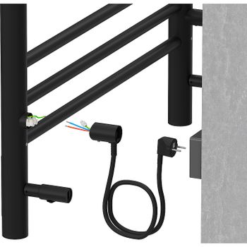 Электрический полотенцесушитель Aquatek Пандора П7 500x700 AQ EL RPC0770BL Черный муар — фото 11, Электрические полотенцесушители