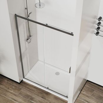 Душевая дверь Vincea City 120 VDS-5CT120CLGM профиль Вороненая сталь стекло прозрачное — фото 3, Раздвижные душевые двери