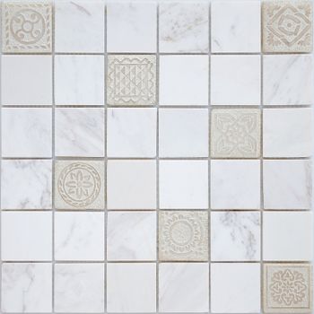 Мозаика Caramelle mosaic Art Stone Art Dolomiti bianco MAT 30x30 см — фото 1, Мозаика