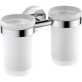 Стакан для зубных щеток Aquatek Европа AQ4117CR двойной Хром — фото 1, Стаканы для зубных щеток