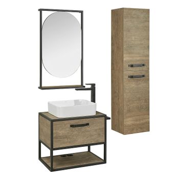 Тумба под раковину Aquaton Лофт Фабрик 65 1A242301LTDY0 подвесная Дуб кантри — фото 7, Тумбы под раковину