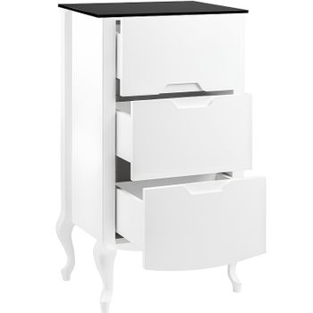 Комод Veedi Rustika 95 RST000K Белый Черный — фото 3, Комоды и тумбы для ванной комнаты