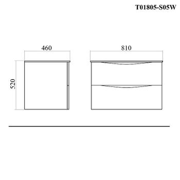 Тумба с раковиной Bond Cube 80 T01805-S05W подвесная Белая матовая — фото 14, Тумбы с раковиной