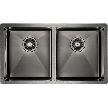 Кухонная мойка Paulmark Gerberg 78/2 Uni PM237844-GM Вороненая сталь — фото 1, Кухонные мойки