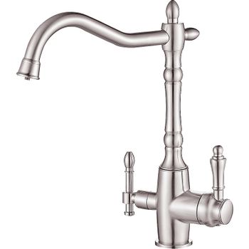 Смеситель для кухни ZorG Steel Hammer SH 812 SATIN Сатин — фото 1, Смесители для кухни