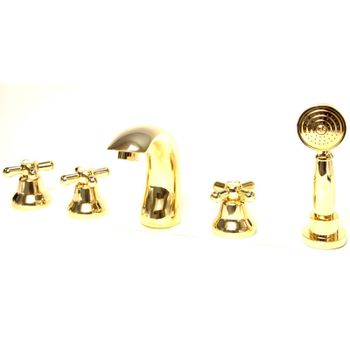 Смеситель на борт ванны Webert Armony АМ730401010 Золото — фото 1, Смесители на борт ванны