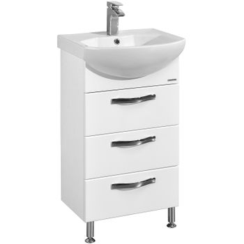 Тумба под раковину Aquaton Ария 50 Н 1A140201AA010 Белая — фото 1, Тумбы под раковину