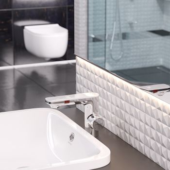 Смеситель для раковины Berges Morans 076001 с термостатом Хром — фото 8, Смесители для раковины