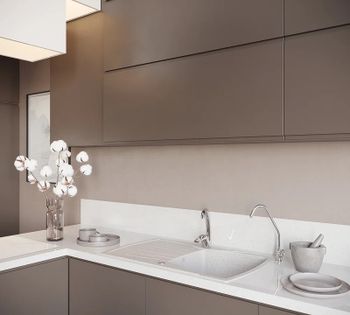 Кухонная мойка Domaci Бьелла DMC-22 GWS-22-328 Бежевая — фото 3, Кухонные мойки