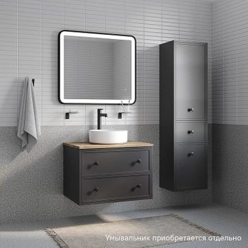 Тумба под раковину Iddis Torr 70 TOR70DVi95K подвесная Темно-серая — фото 6, Тумбы под раковину