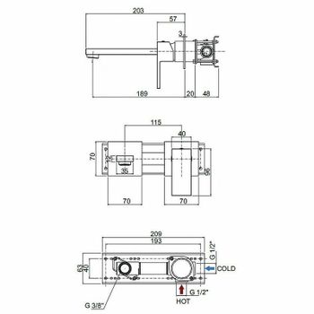Смеситель для раковины Cezares UNIKA-BLI2-02 Бронза — фото 4, Смесители для раковины