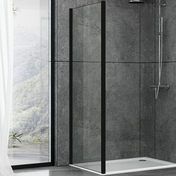 Душевая стенка Abber Schwarzer Diamant 70x195 S70B профиль Черный стекло прозрачное — фото 1, Боковые стенки