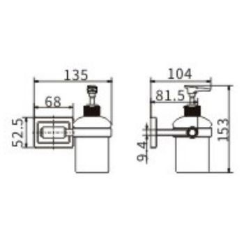 Дозатор для жидкого мыла CeramaLux Gamma 12312 Хром — фото 2, Дозаторы