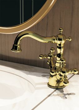 Смеситель для раковины Gappo G89-6 G1389-6 Золото — фото 4, Смесители для раковины