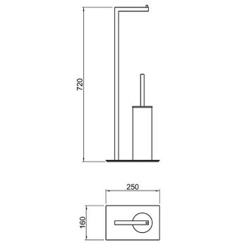 Напольная стойка Schein 9301MB Черная матовая — фото 2, Стойки - набор держателей