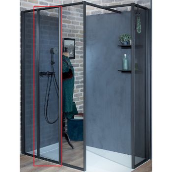 Душевая стенка Jacob Delafon Nouvelle Vague 40 E94WI40-VTG профиль Черный матовый стекло тонированное — фото 1, Боковые стенки