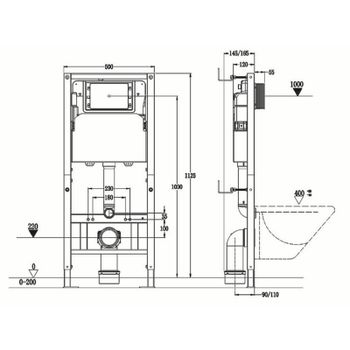 Инсталляция Agger ACC500+APB0100 для унитаза с клавишей смыва Хром глянцевый — фото 4, Инсталляции для унитазов