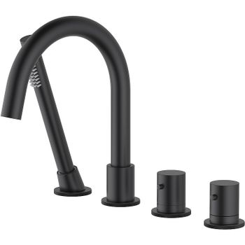 Смеситель на борт ванны Timo Saona 2330/03Y с термостатом Черный матовый — фото 1, Смесители на борт ванны