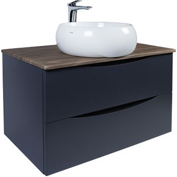 Тумба под раковину Bond Cube 80 T09807 подвесная Серая матовая Дуб — фото 11, Тумбы под раковину