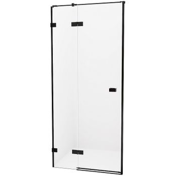 Душевая дверь New Trendy Avexa Black 140 L EXK-1558 профиль Черный стекло прозрачное — фото 1, Распашные душевые двери