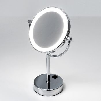 Косметическое зеркало WasserKRAFT K-1005 с подсветкой с увеличением Хром — фото 2, Косметические зеркала